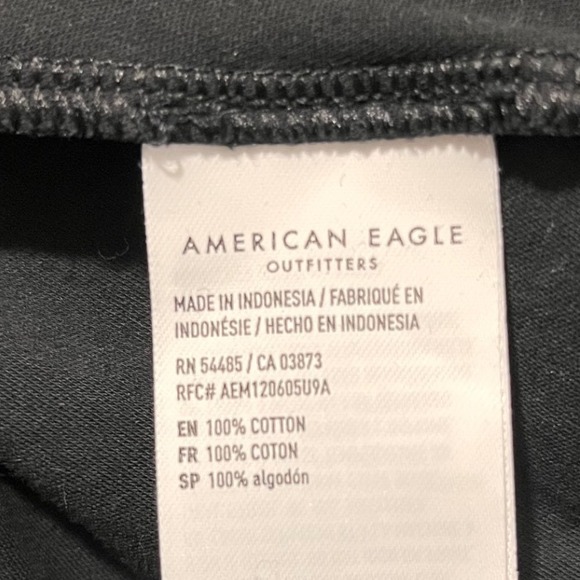 American Eagle Womens XS Black Cotton Babydoll Mini Dress Square Neck Sleeveless - Picture 4 of 5